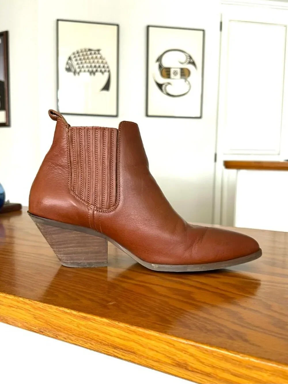 Patina Leather Dakota Western Ankle Boot Tucson Cognac